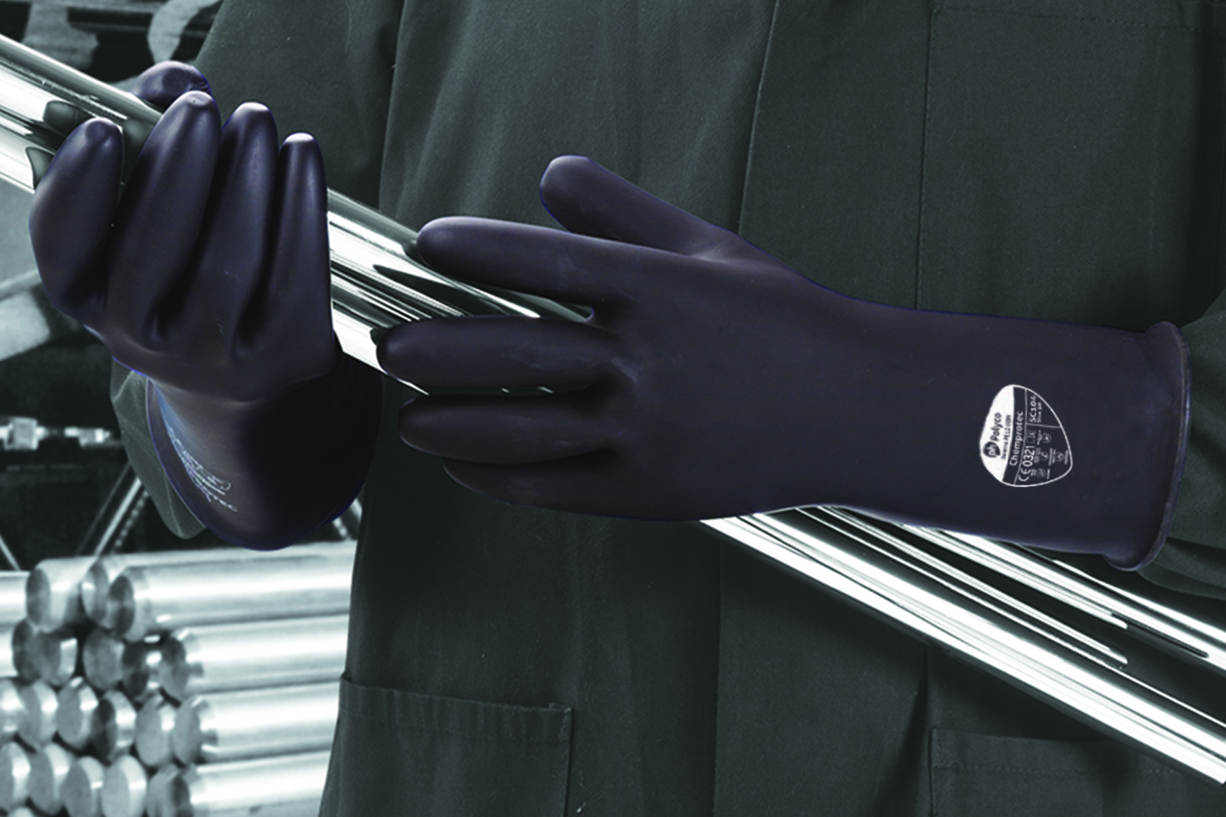 Polyco Chemprotec Gloves allow the user to safely handle heated material Polyco Chemprotec Gloves